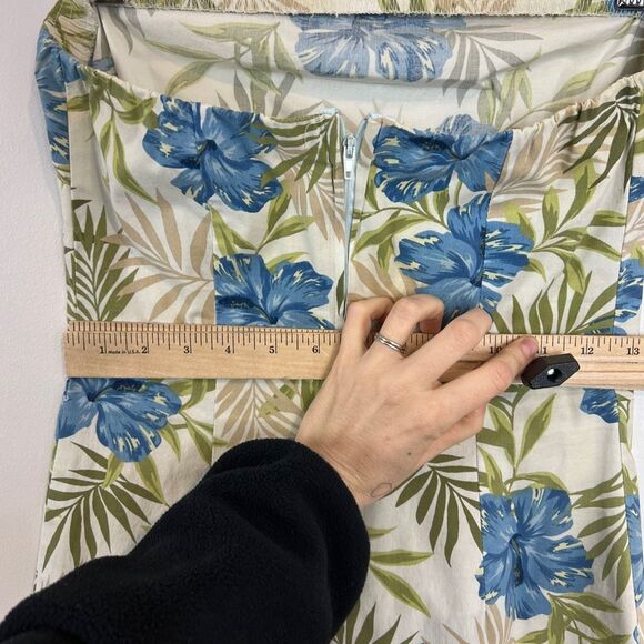 Y2K Peep Studio Juniors Size 3 White Blue Floral Strapless Summer Dress USA VTG - Picture 9 of 14
